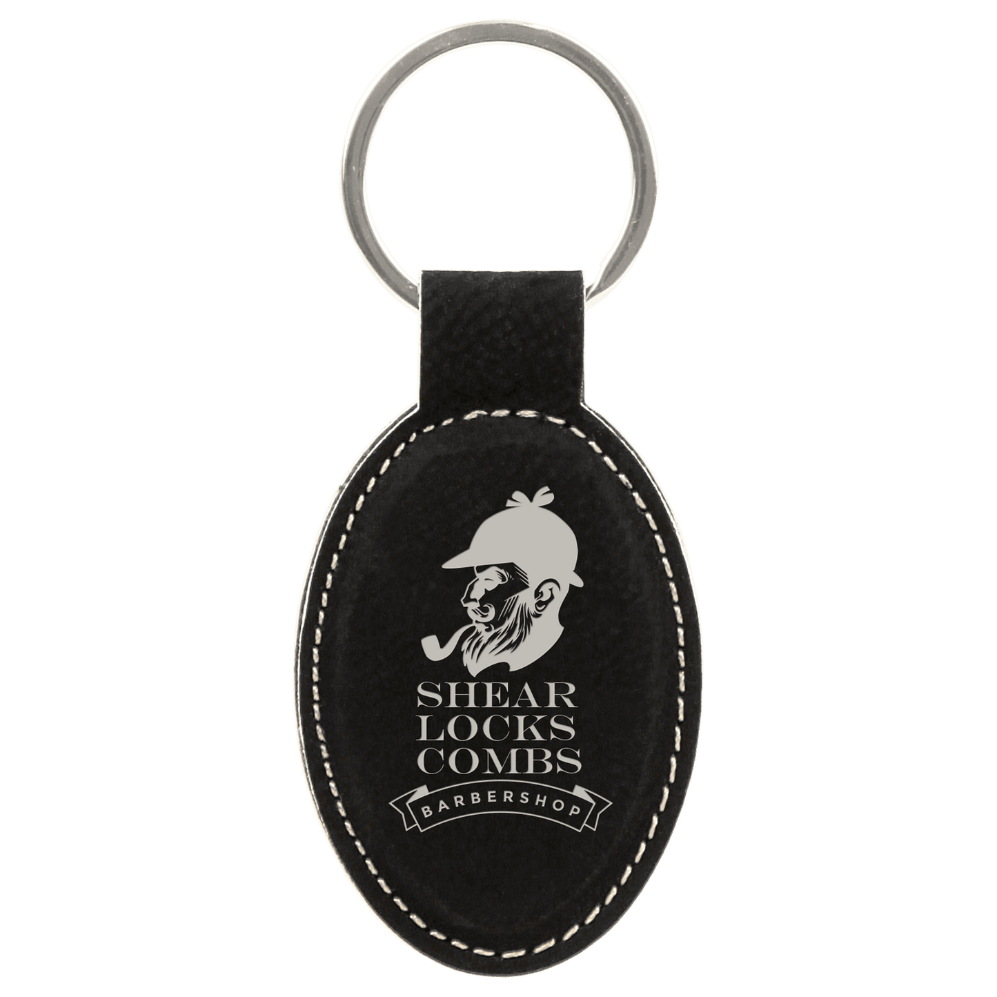 Leatherette Oval Keychain