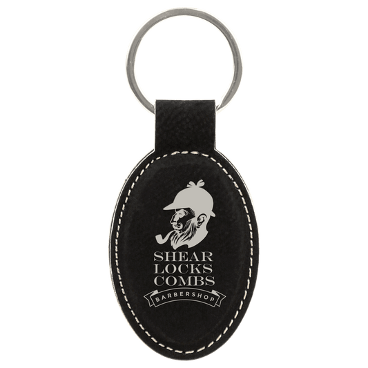 Leatherette Oval Keychain